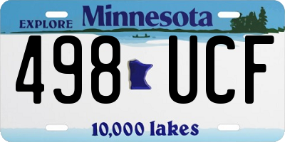 MN license plate 498UCF