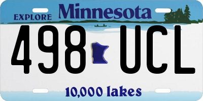 MN license plate 498UCL