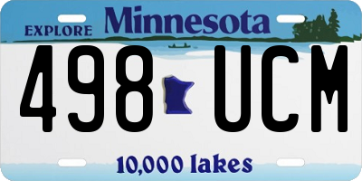 MN license plate 498UCM