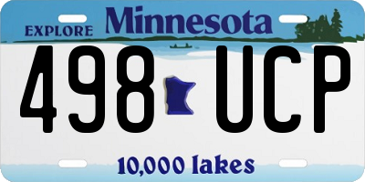 MN license plate 498UCP