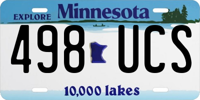 MN license plate 498UCS