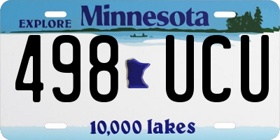 MN license plate 498UCU