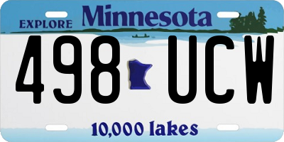 MN license plate 498UCW