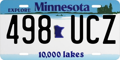 MN license plate 498UCZ