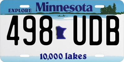 MN license plate 498UDB