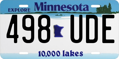 MN license plate 498UDE