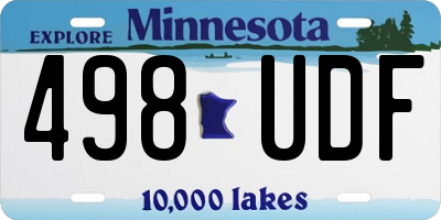 MN license plate 498UDF