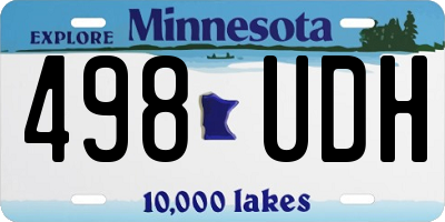 MN license plate 498UDH