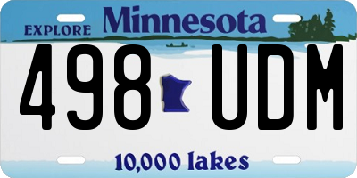 MN license plate 498UDM