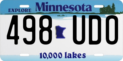 MN license plate 498UDO