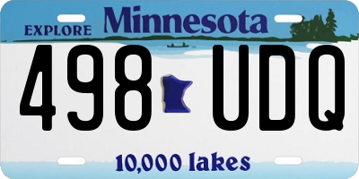 MN license plate 498UDQ