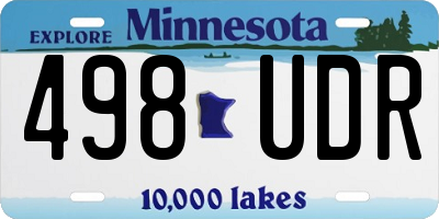 MN license plate 498UDR