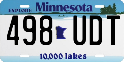 MN license plate 498UDT