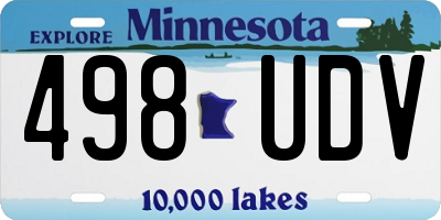 MN license plate 498UDV