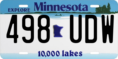 MN license plate 498UDW