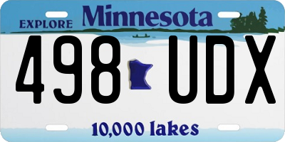 MN license plate 498UDX