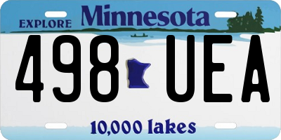 MN license plate 498UEA