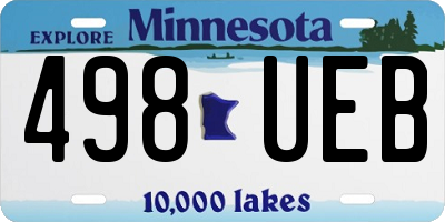 MN license plate 498UEB