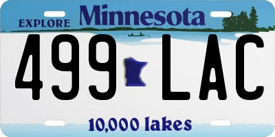 MN license plate 499LAC