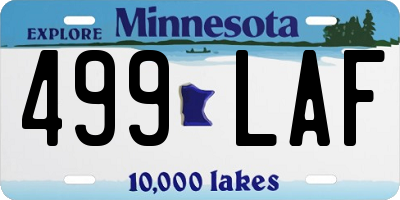 MN license plate 499LAF