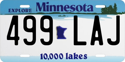 MN license plate 499LAJ