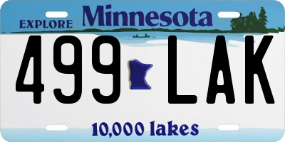 MN license plate 499LAK