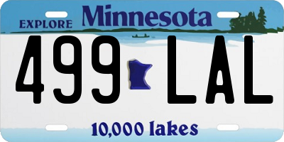 MN license plate 499LAL