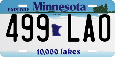 MN license plate 499LAO