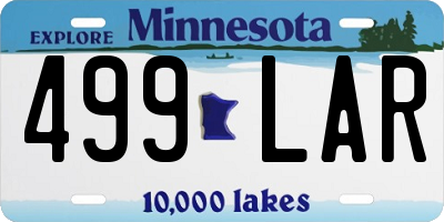 MN license plate 499LAR