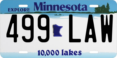 MN license plate 499LAW