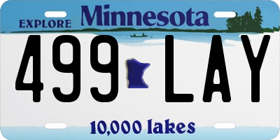 MN license plate 499LAY