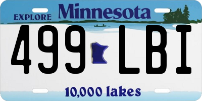 MN license plate 499LBI