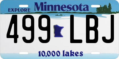 MN license plate 499LBJ