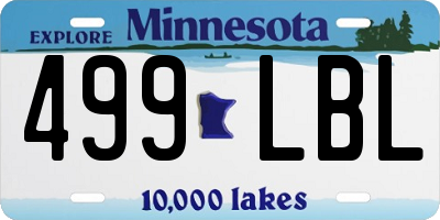 MN license plate 499LBL
