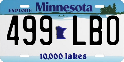 MN license plate 499LBO