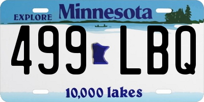 MN license plate 499LBQ