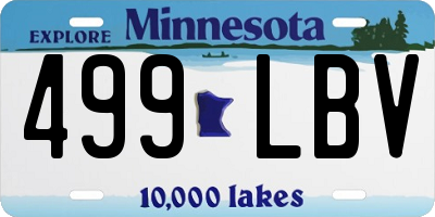 MN license plate 499LBV