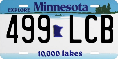 MN license plate 499LCB