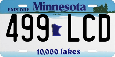 MN license plate 499LCD
