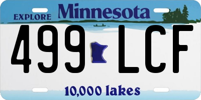 MN license plate 499LCF