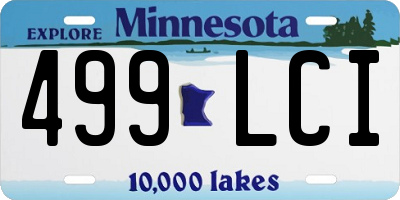 MN license plate 499LCI