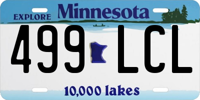 MN license plate 499LCL