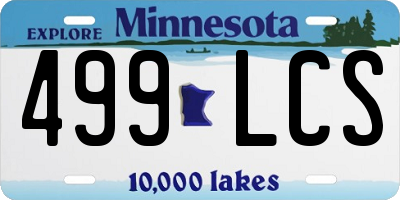 MN license plate 499LCS