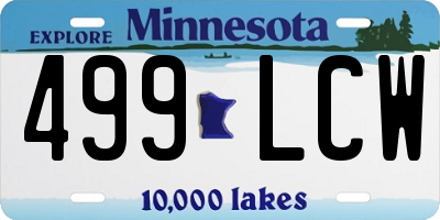MN license plate 499LCW