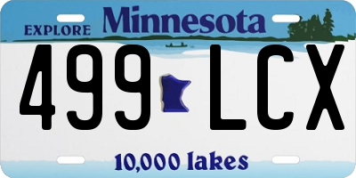 MN license plate 499LCX