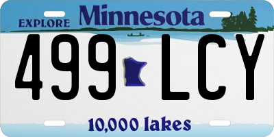 MN license plate 499LCY