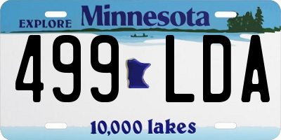 MN license plate 499LDA