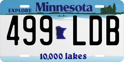 MN license plate 499LDB