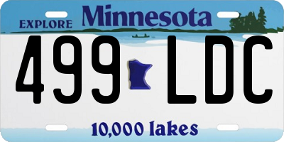 MN license plate 499LDC