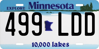 MN license plate 499LDD